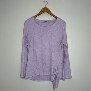Apt. 9 Violet Light Purple Bow Tie Front Lightweight Sweater BB